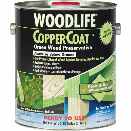RUST-OLEUM Woodlife Water-Based Coppercoat Green Wood Preservative, 1 Gal. 1901A
